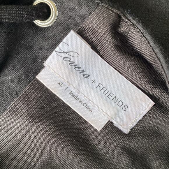 LOVERS + FRIENDS Maxi Dress Womens Sz XS Black Lace Up Back Sleeveless - Picture 7 of 7